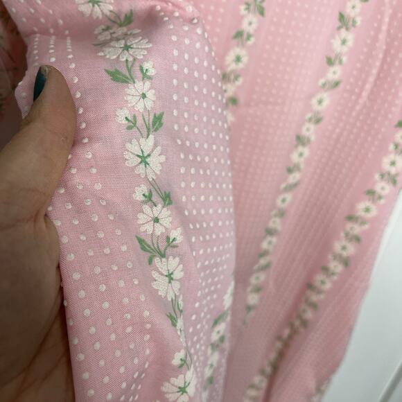 VTG 60s-70s Coat House Dress Women Large Pink White Daisies Robe Mrs Maisel - Picture 6 of 10